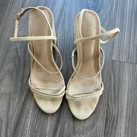 Revolve X Raye Limone Heel Natural Raffia Woven Block Heel Size 6.5 - Picture 5 of 10